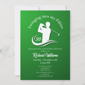 50代のゴルフプレーモダンヤーパーティーにスイング 招待状 (正面)