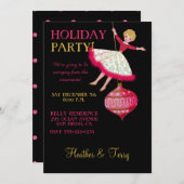 50代の女性がクリスマスの飾りで振る シーズンカード (正面/裏面)