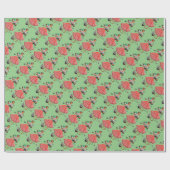 50代の女性と犬のヴィンテージギフト包装紙 ラッピングペーパー (フラット)