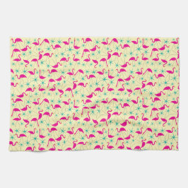 50代の豪華な – ピンクのフラミンゴとスタータオル キッチンタオル