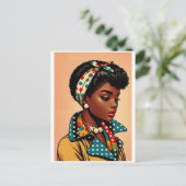 50代の黒人女性ファッション、50代のスカートの贈り物 ポストカード (スタンド正面)