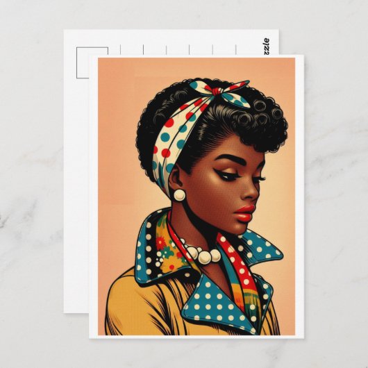 50代の黒人女性ファッション、50代のスカートの贈り物 ポストカード (正面/裏面)