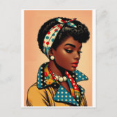 50代の黒人女性ファッション、50代のスカートの贈り物 ポストカード (正面)