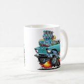 50代クラシックの筋改造車の漫画 コーヒーマグカップ (正面右)