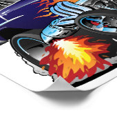 50代クラシックの筋改造車の漫画 ポスター (角)