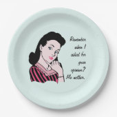 50代女性の皮肉 ペーパープレート (正面)