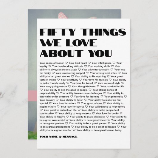 50件の愛するテンプレート誕生日 招待状 (正面/裏面)