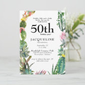 50位おもしろいサボテンのトチトチと噛み付き絶妙な白 招待状 (スタンド正面)