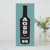 50位の誕生日招待状ワイン,完成まで熟成 招待状 (スタンド正面)