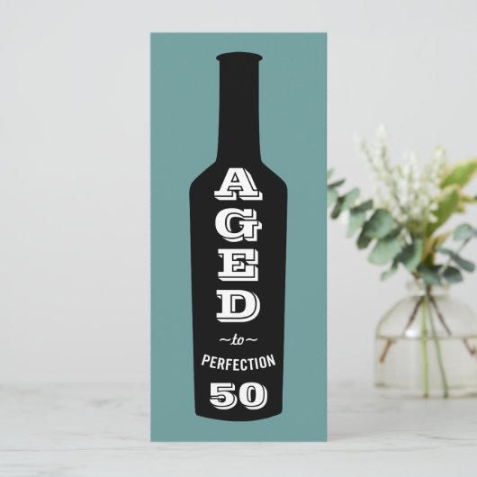 50位の誕生日招待状ワイン，完成まで熟成 招待状 (スタンド正面)