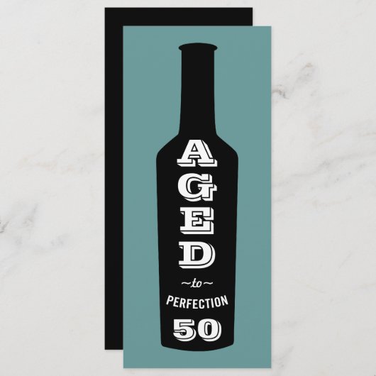 50位の誕生日招待状ワイン，完成まで熟成 招待状 (正面/裏面)