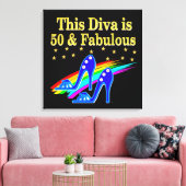 50位誕生日素晴らしいDIVAデザイン キャンバスプリント (インサイチュ (リビング))