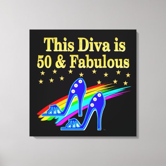 50位誕生日素晴らしいDIVAデザイン キャンバスプリント (正面)