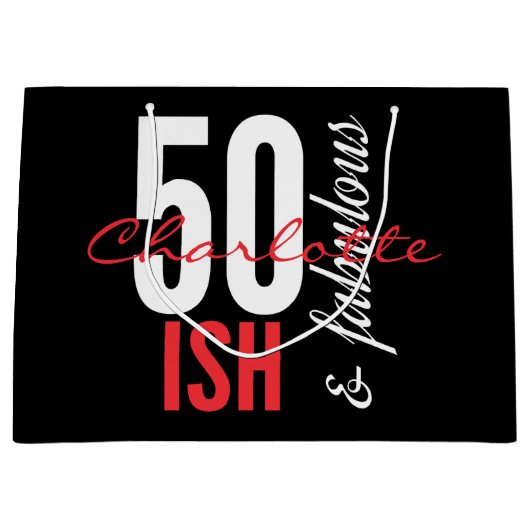 50何か素晴らしいおもしろい ラージペーパーバッグ (正面)