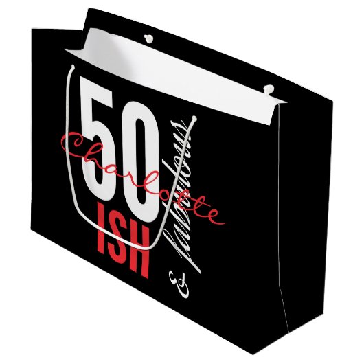 50何か素晴らしいおもしろい ラージペーパーバッグ (正面アングル)