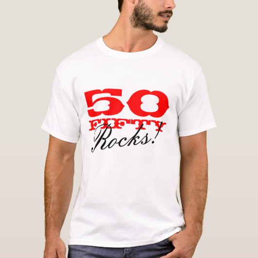 50個の石! 第50誕生会のためのTシャツ Tシャツ (正面)