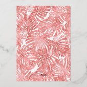 50分+素晴らしいピンクのトロピカル50誕生日 箔招待状 (裏面)