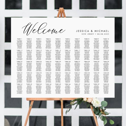 50卓 大きなウェルカム 座席表 プラン ポスター