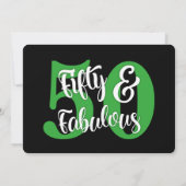 50及びすばらしい緑のタイポグラフィの誕生会 招待状 (裏面)