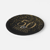 50及びすばらしい誕生会|のエレガントな第50金ゴールド ペーパープレート (アングル)