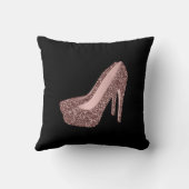 50及びすばらしい|の第50誕生日の黒いピンクの靴 クッション (裏面)