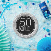 50及びすばらしい|黒い銀の第50誕生会 ペーパープレート (パーティー)