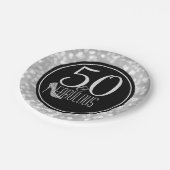 50及びすばらしい|黒い銀の第50誕生会 ペーパープレート (アングル)