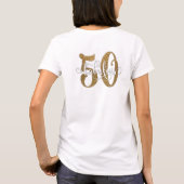 50及びすばらしくフェイクな金ゴールドのグリッターの誕生日 Tシャツ (裏面)