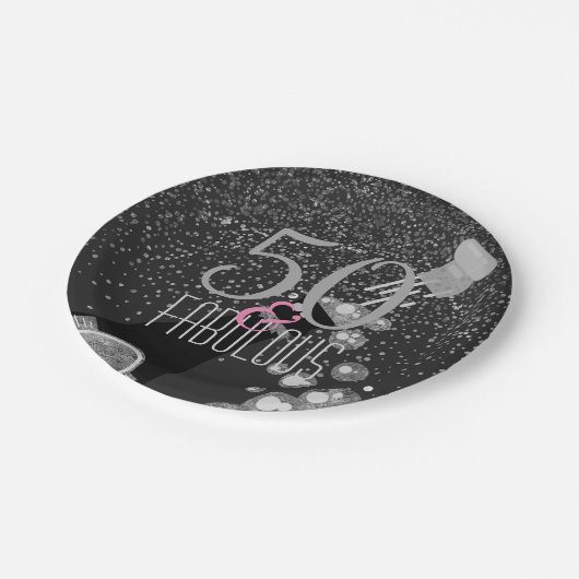 50及びシャンペンのすばらしいエレガントな第50誕生日 ペーパープレート (アングル)