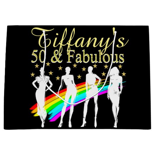 50及びパーソナライズされた素晴らしい素晴らしジバ抱き枕 ラージペーパーバッグ (正面)