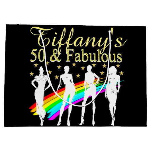 50及びパーソナライズされた素晴らしい素晴らしジバ抱き枕 ラージペーパーバッグ (裏面)