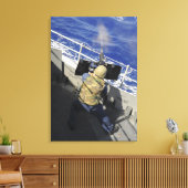 50口径の機関銃を発射する砲兵メイト キャンバスプリント (インサイチュ (リビング))