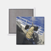 50口径の機関銃を発射する砲兵メイト マグネット (正面/裏面)