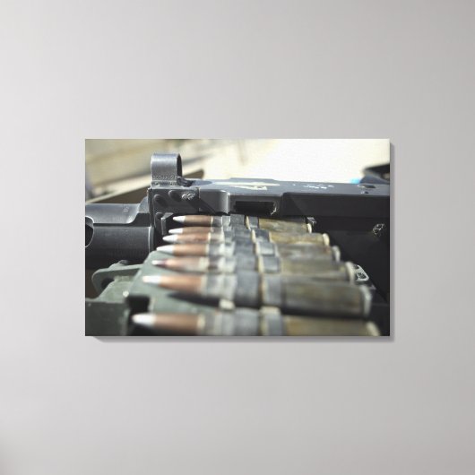 50口径の機関銃ラウンド キャンバスプリント (正面)