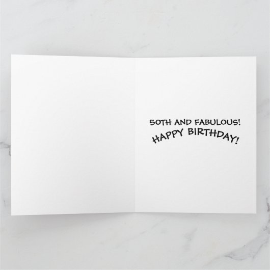 50台目50と素晴らしい誕生日グリーティングカード カード (内部)