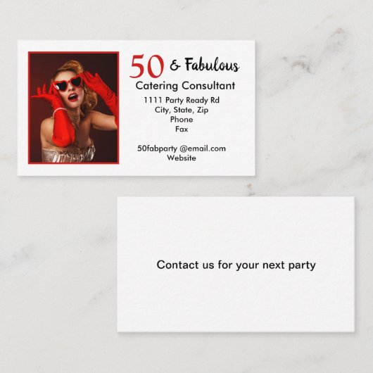 50名と50位の誕生日ケータリングコンサルタント 名刺 (正面/裏面)
