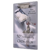 50名前をカスタムする調整記念日チャイス クリップボード (左)