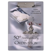 50名前をカスタムする調整記念日チャイス クリップボード (正面)