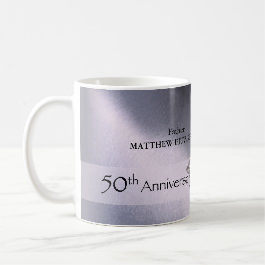 50名前をカスタムする調整記念日チャイス コーヒーマグカップ (左)