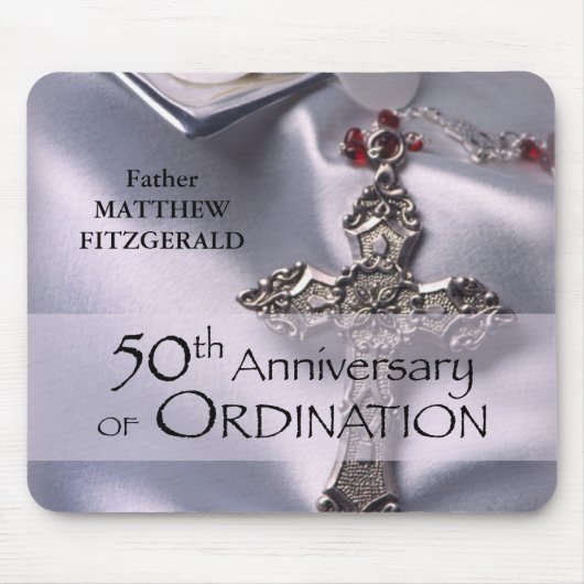 50名前をカスタムする調整記念日チャイス マウスパッド (正面)