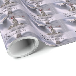 50名前をカスタムする調整記念日チャイス ラッピングペーパー