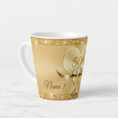 50周パーソナライズされた年マグ、ラテ カフェラテマグ (左アングル)