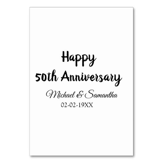 50周年おめでとうございます　カップル名　日付　結婚式 テーブルナンバー (正面)