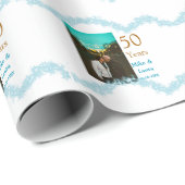 50周年おめでとうございます 結婚式の日付 カップル名を追加 ラッピングペーパー (ロールコーナー)