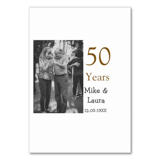 50周年おめでとうございます 結婚日 カップル名 テーブルナンバー (正面)