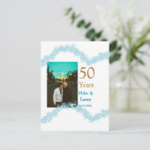50周年おめでとうございます 結婚日 夫婦名 ポストカード (スタンド正面)