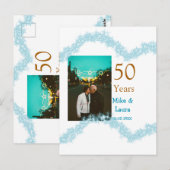 50周年おめでとうございます 結婚日 夫婦名 ポストカード (正面/裏面)