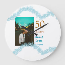 50周年おめでとうございます 結婚日 夫婦名 ラージ壁時計