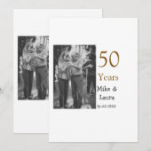 50周年おめでとうございます 結婚日 夫婦名 招待状 (正面/裏面)