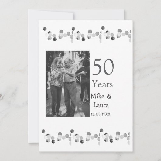 50周年おめでとうございます 結婚日 夫婦名 招待状 (正面)